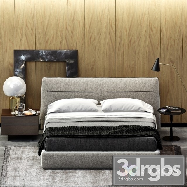 Poliform Jacqueline Bed 3dsmax Download - thumbnail 1