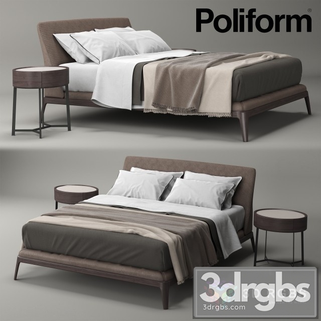 Poliform Kelly Bed 3dsmax Download - thumbnail 1