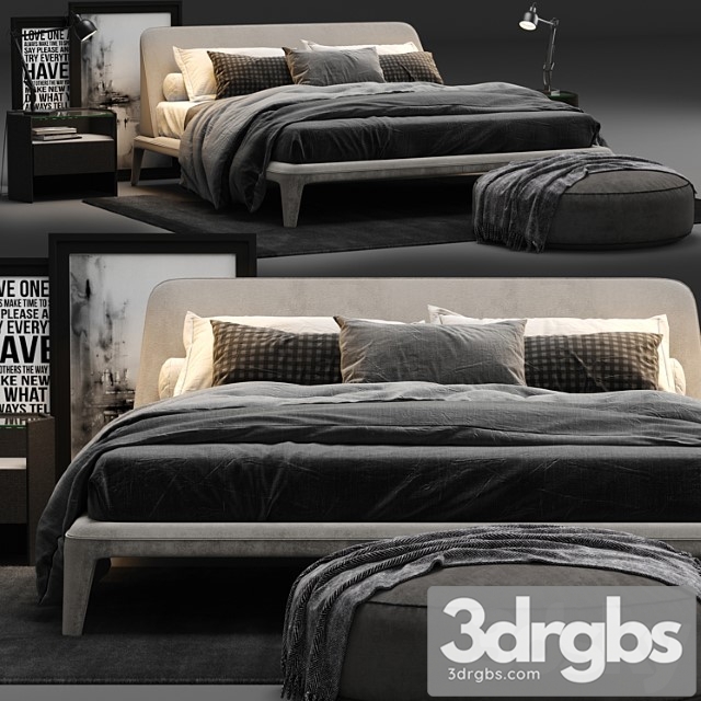 Poliform kelly imbottito bed_2 2 3dsmax Download - thumbnail 1