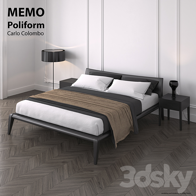 Poliform Memo bed 3DSMax File - thumbnail 1