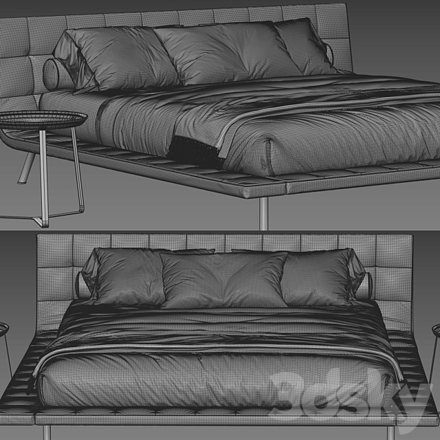 Poliform Onda Bed 3DS Max Model - thumbnail 3