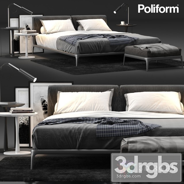 Poliform Park Bed 03 3dsmax Download - thumbnail 1