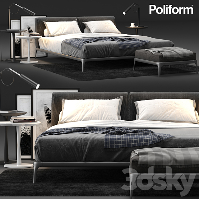 Poliform Park Bed 3DSMax File - thumbnail 1