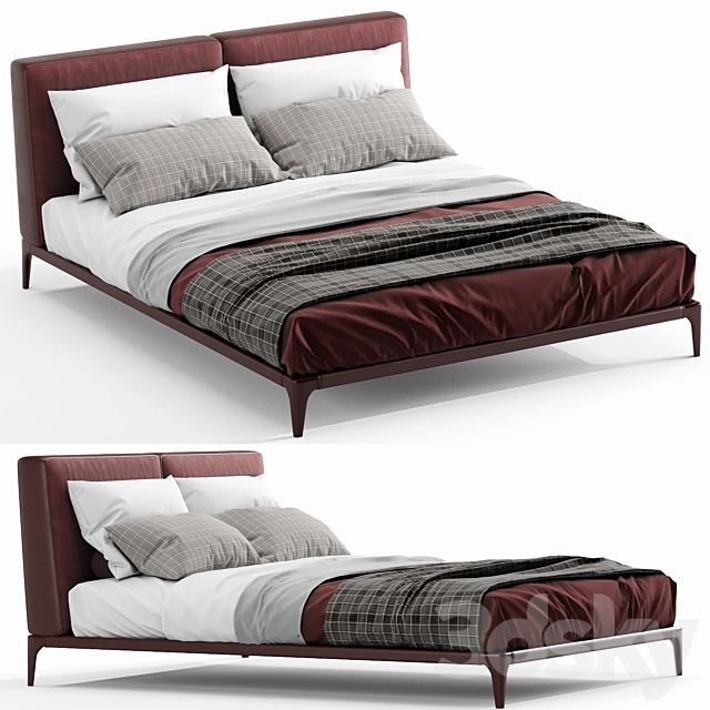 Poliform Park Uno Bed 3DS Max Model - thumbnail 2