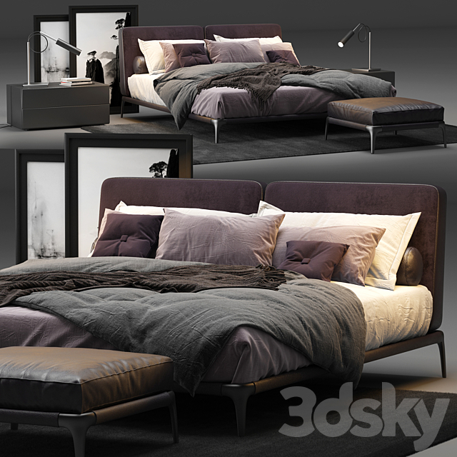 Poliform Park Uno Bed 3DSMax File - thumbnail 1