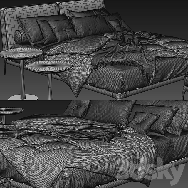 Poliform Park Uno Bed B 3DSMax File - thumbnail 3