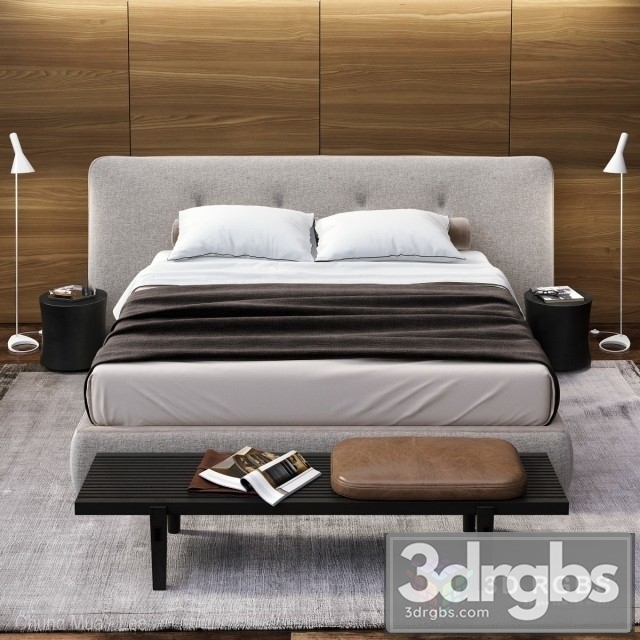 Poliform Rever Bed 2 3dsmax Download - thumbnail 1