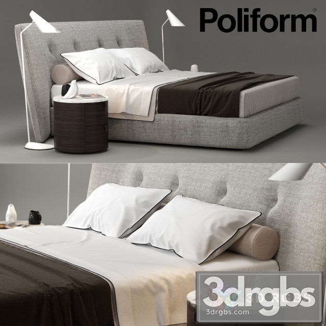 Poliform Rever Bed 3dsmax Download - thumbnail 1