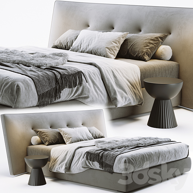 Poliform Rever Bed 3DSMax File - thumbnail 1