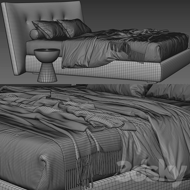 Poliform Rever Bed 3DSMax File - thumbnail 5