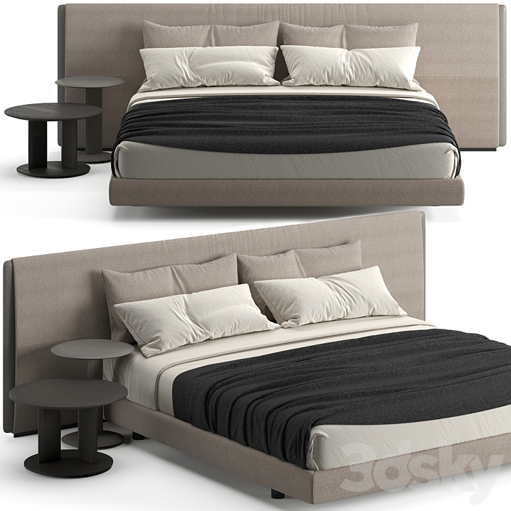 Poliform Yume Bed 3DS Max Model - thumbnail 1