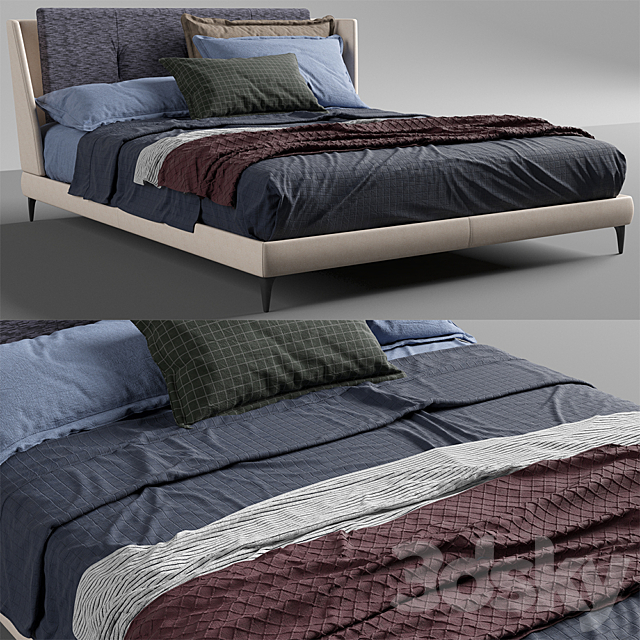 poltrona frau _ bretagne bed 3DSMax File - thumbnail 1