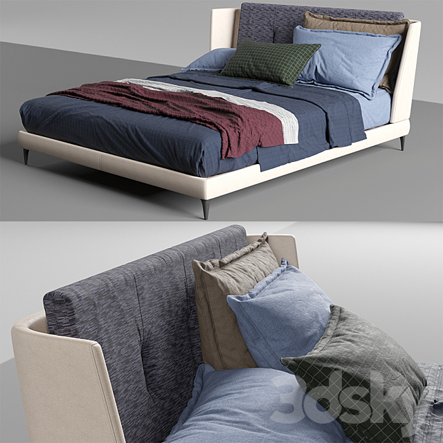 poltrona frau _ bretagne bed 3DSMax File - thumbnail 2