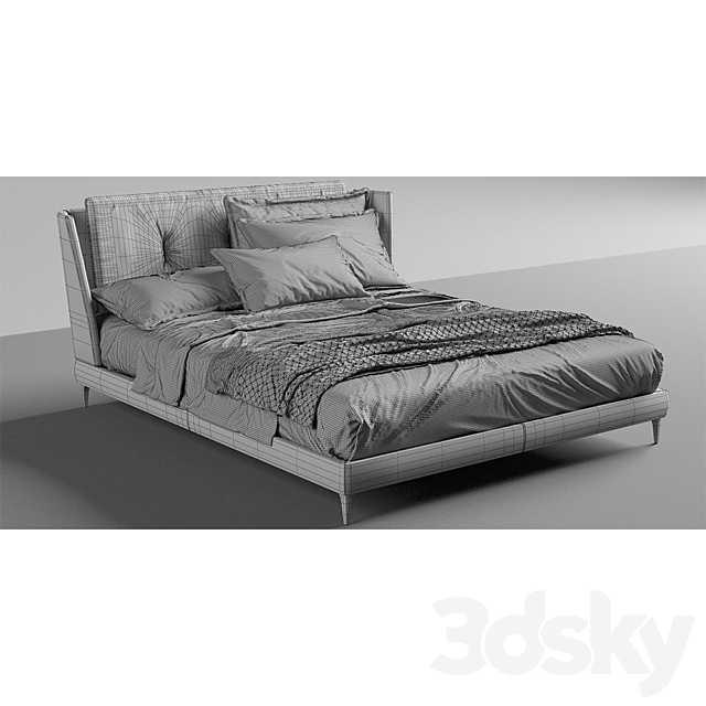 poltrona frau _ bretagne bed 3DSMax File - thumbnail 3