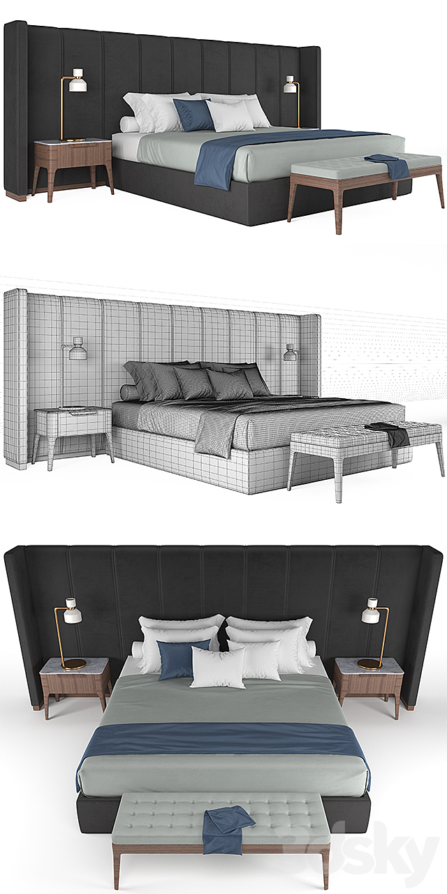 porada bed 3DSMax File - thumbnail 2