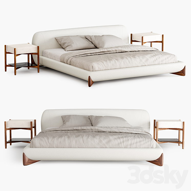 PORADA SOFTBAY BED 3DS Max Model - thumbnail 1