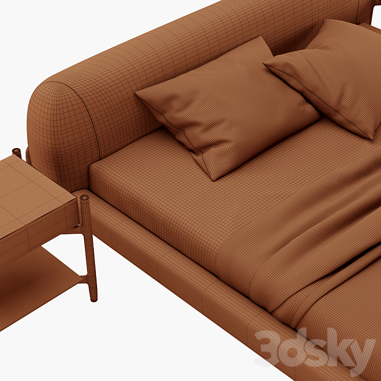 PORADA SOFTBAY BED 3DS Max Model - thumbnail 2