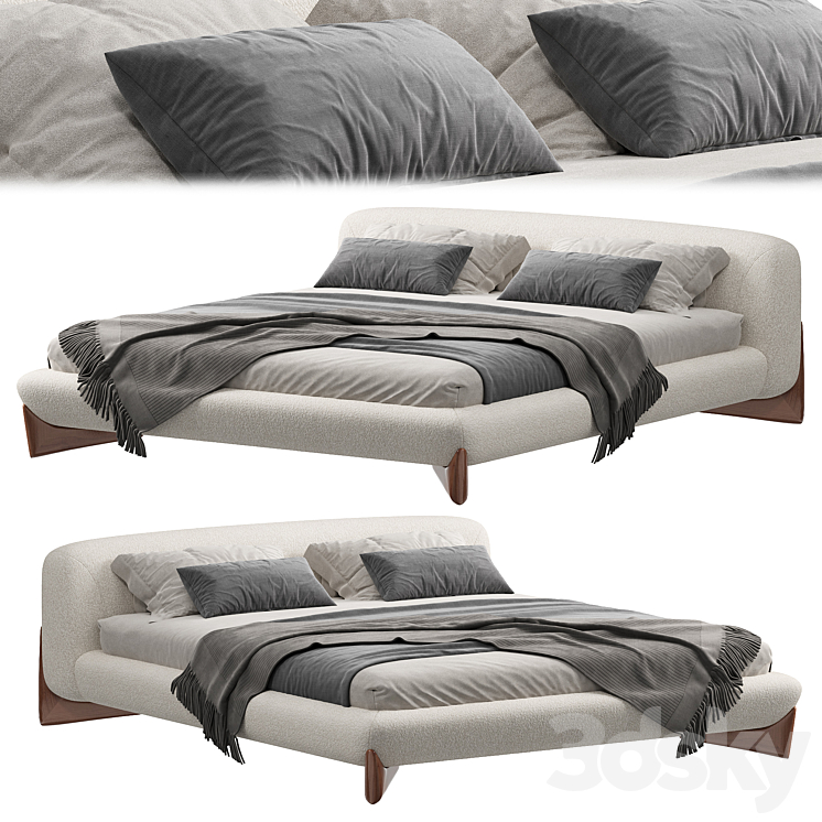 Porada Softbay Bed 3DS Max Model - thumbnail 1