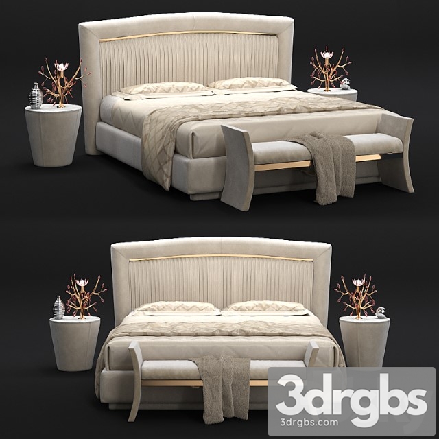 Portofino Pleated Bed And Richard Couch 3dsmax Download - thumbnail 1