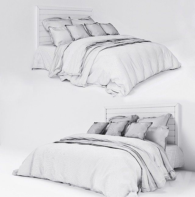 Pottery barn alpine toile bedding set 3DS Max Model - thumbnail 3