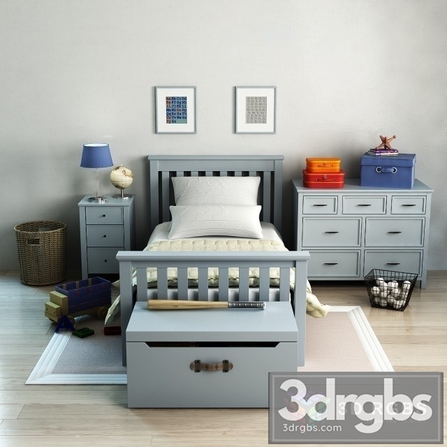 Pottery Barn Bed Elliott 3dsmax Download - thumbnail 1