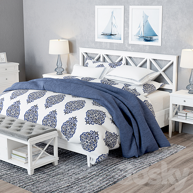 Pottery Barn Clara Lattice Bed set 2 3DSMax File - thumbnail 2