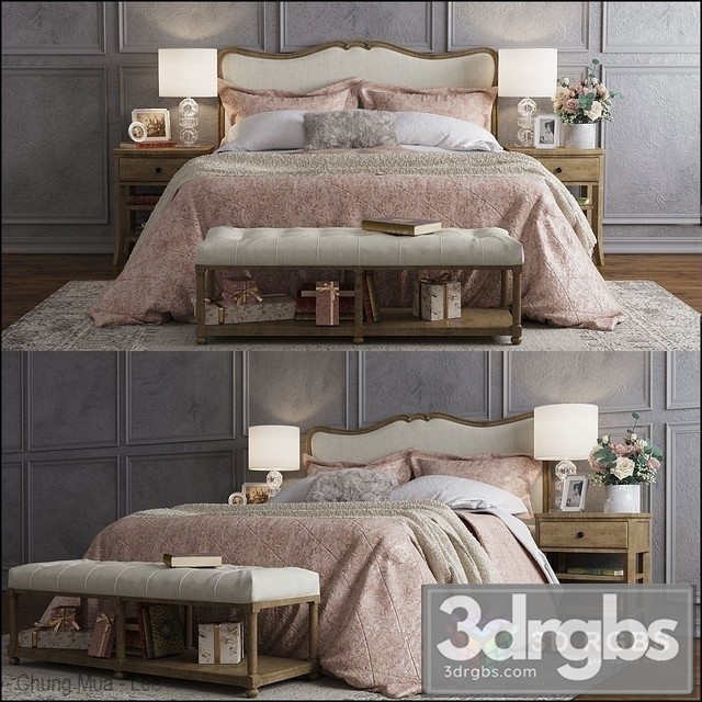 Pottery Barn Claremont Bed (2) 3dsmax Download - thumbnail 1