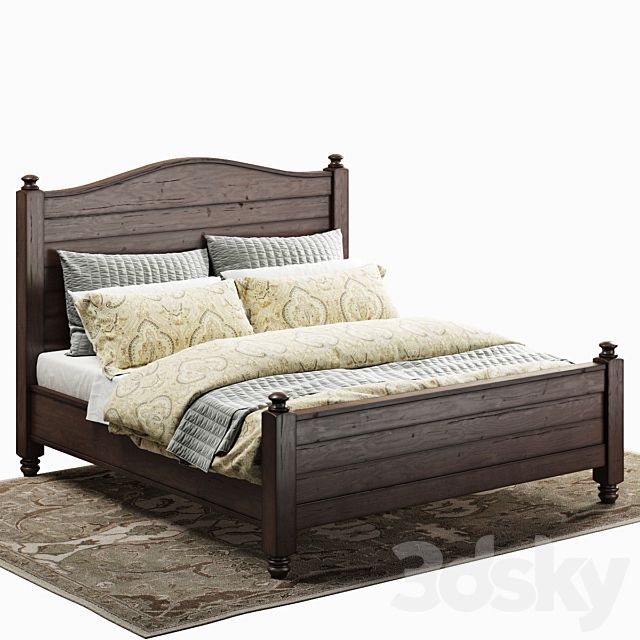 Pottery Barn Cortona Bed 3ds Max - thumbnail 1