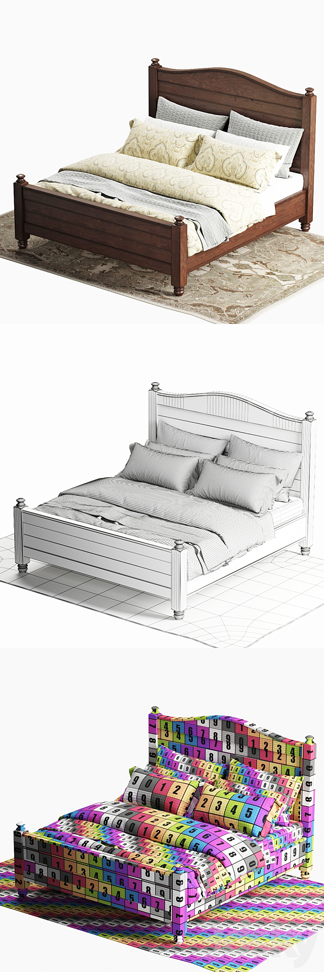 Pottery Barn Cortona Bed 3ds Max - thumbnail 3