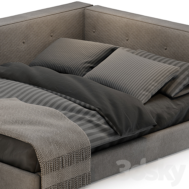 POTTERY BARN Cushy Lounge Platform Corner Bed 3DS Max Model - thumbnail 2