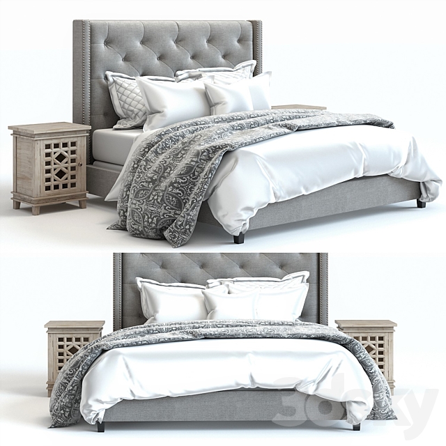 Pottery barn harper bed 3DSMax File - thumbnail 1