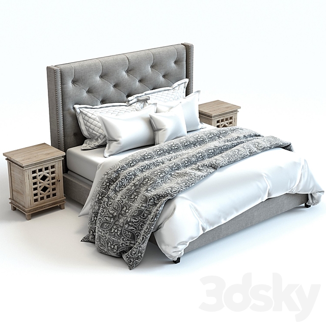 Pottery barn harper bed 3DSMax File - thumbnail 2