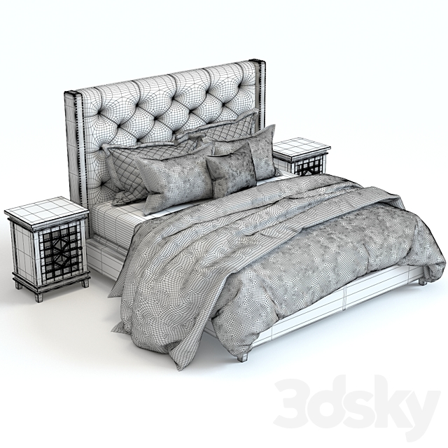 Pottery barn harper bed 3DSMax File - thumbnail 3