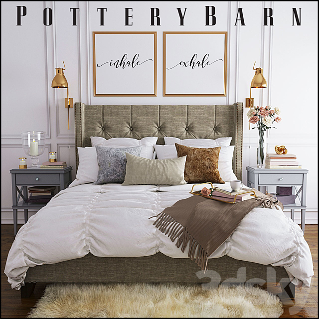 Pottery Barn Harper Bed 3DSMax File - thumbnail 1