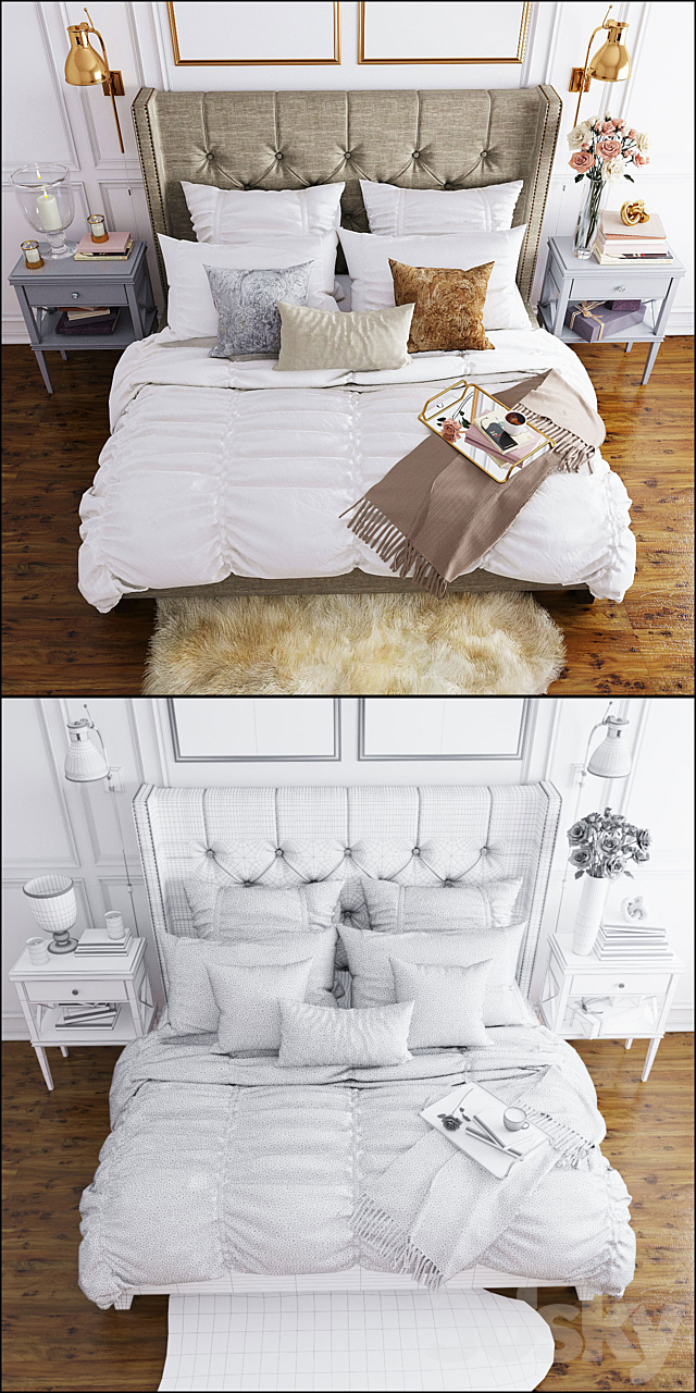 Pottery Barn Harper Bed 3DSMax File - thumbnail 3