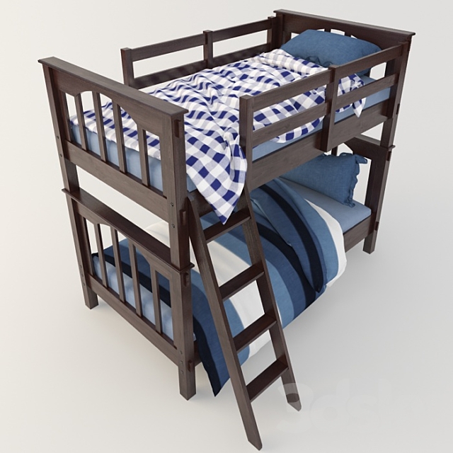 Pottery Barn Kids Bunk Bed 3DSMax File - thumbnail 2