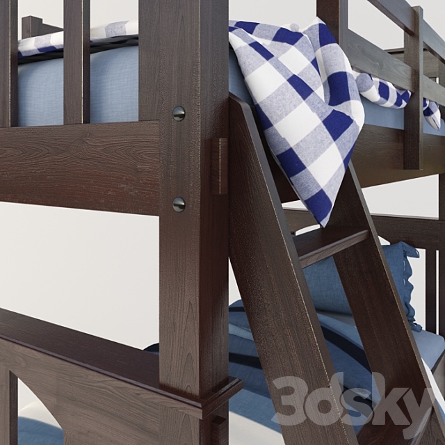 Pottery Barn Kids Bunk Bed 3DSMax File - thumbnail 3