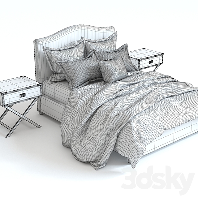 Pottery Barn Raleigh Bed 3 pink 3DSMax File - thumbnail 3