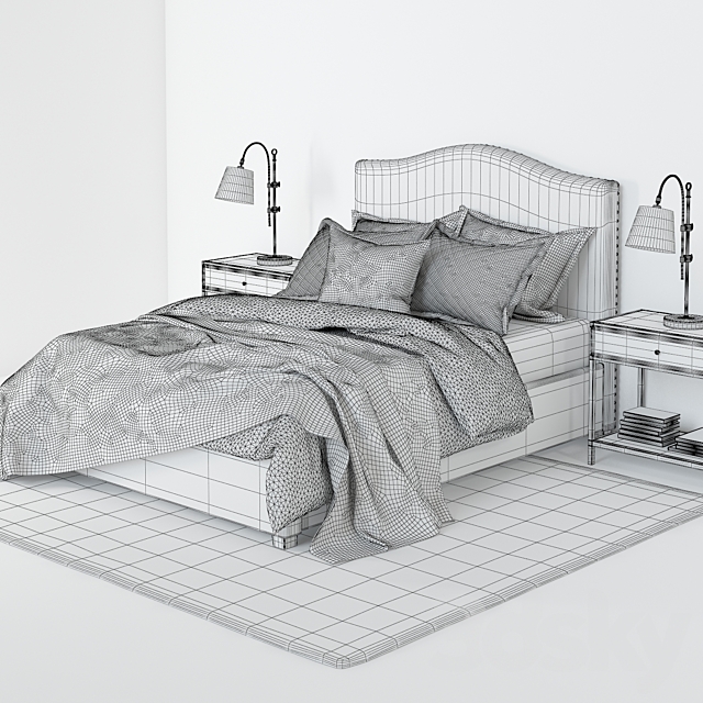 Pottery barn raleigh bed 3DSMax File - thumbnail 2