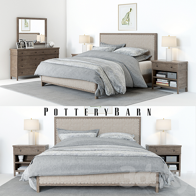 Pottery Barn Toulouse Bedroom set 3DSMax File - thumbnail 1