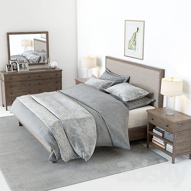 Pottery Barn Toulouse Bedroom set 3DSMax File - thumbnail 3