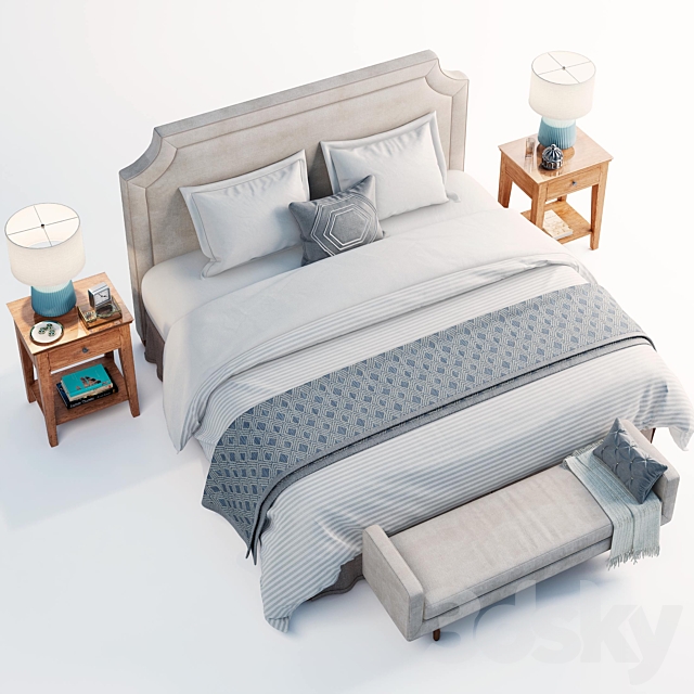 potterybarn bed set 3DSMax File - thumbnail 2