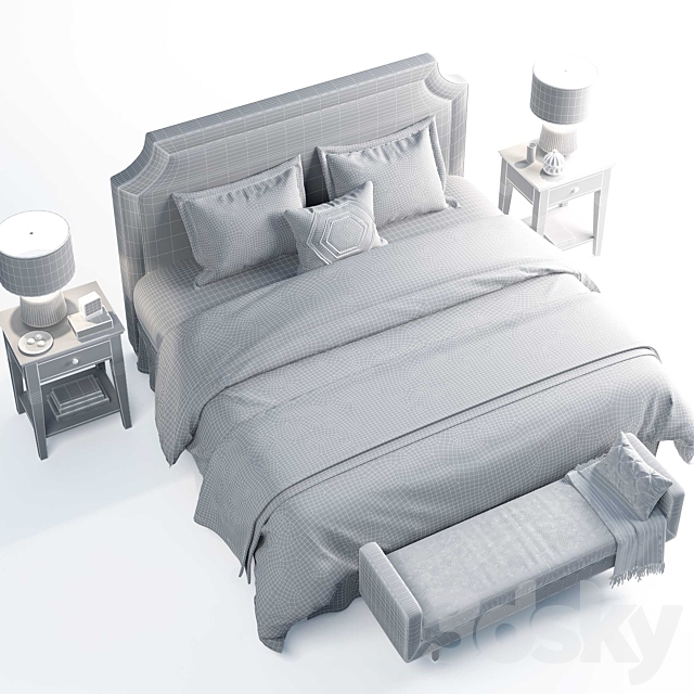 potterybarn bed set 3DSMax File - thumbnail 3