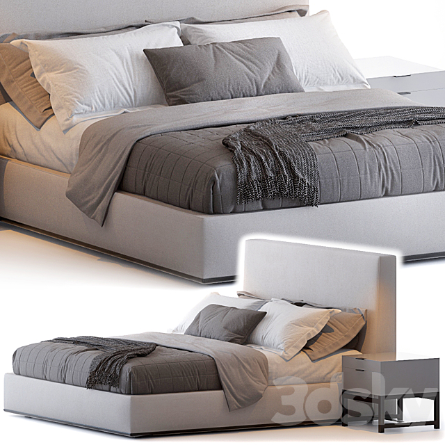 POWELL BED BY MINOTTI 3DSMax File - thumbnail 1