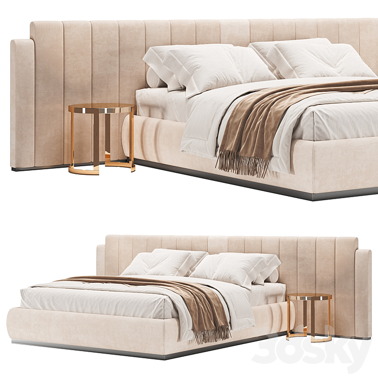 PR 61 Bed By Stella del Mobile 3DS Max Model - thumbnail 1