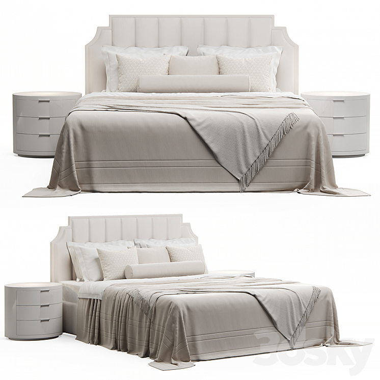 Princetone Bed 3DS Max Model - thumbnail 2