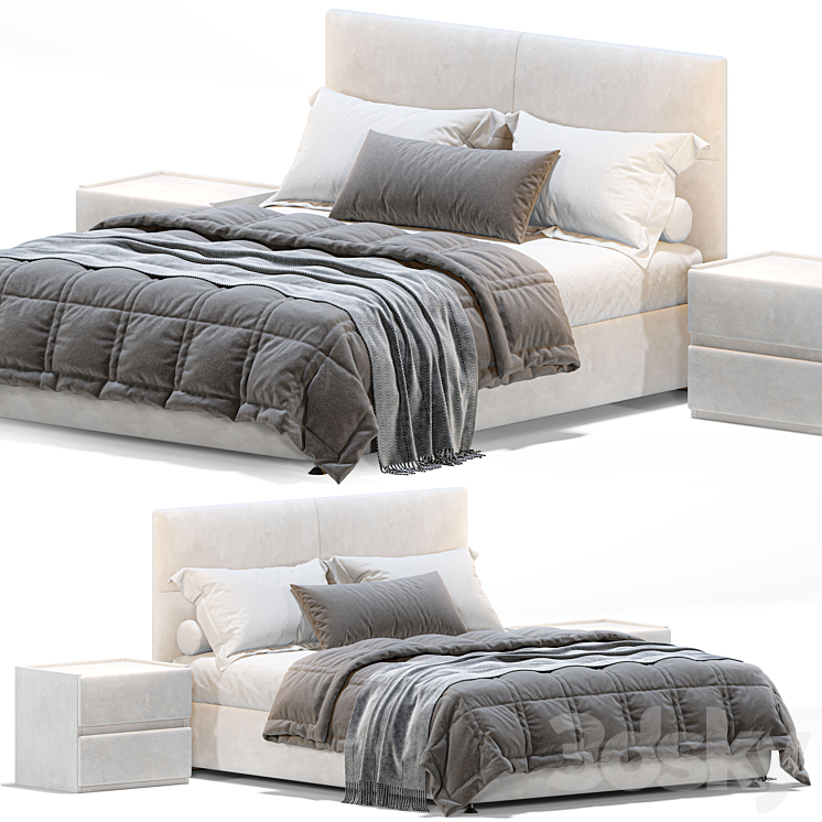 Queen bed Askona orlando 3DS Max Model - thumbnail 1