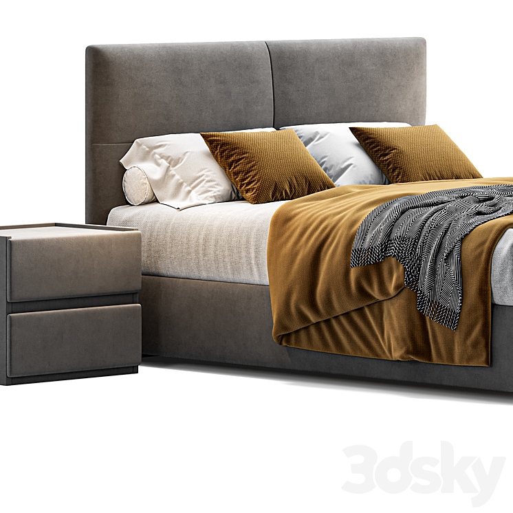 Queen bed Askona orlando 3DS Max Model - thumbnail 2