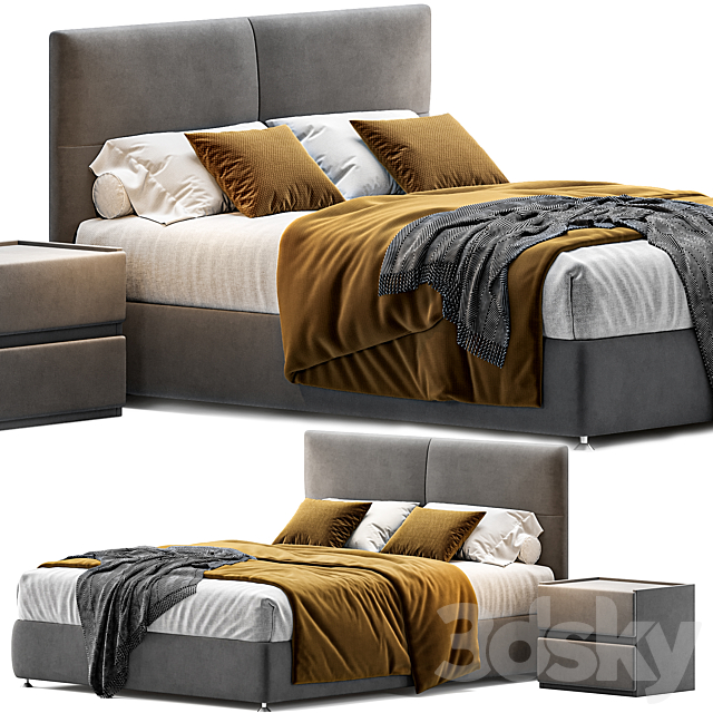 Queen bed Askona orlando 3DSMax File - thumbnail 1