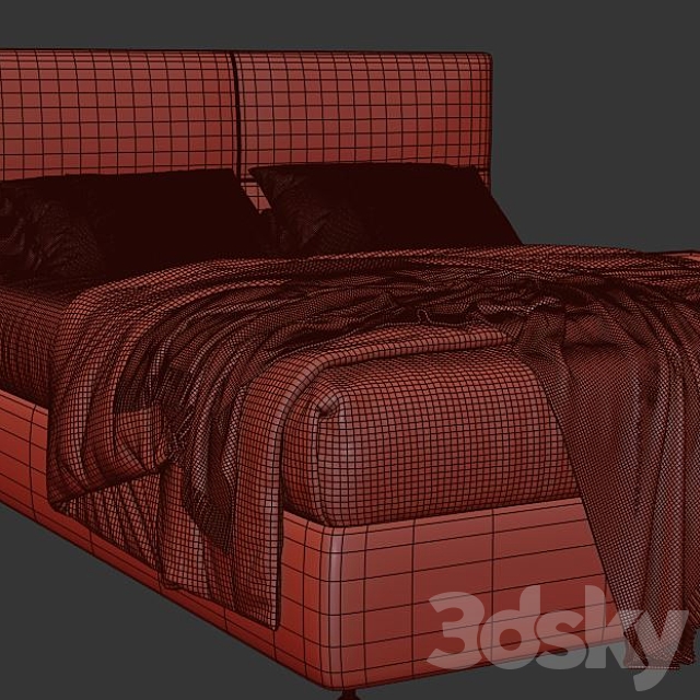 Queen bed Askona orlando 3DSMax File - thumbnail 4